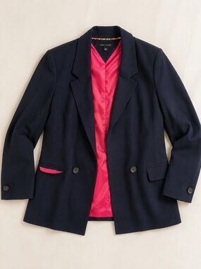 Tommy Hilfiger Navy Blazer w/ Pink Satin Lining | Size 4